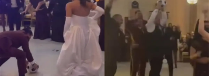 Γάμος Κατσούλη & Ρουμελιώτη: Η νύφη έβαλε «γκολ» στον γαμπρό – Βίντεο από το γαμήλιο γλέντι