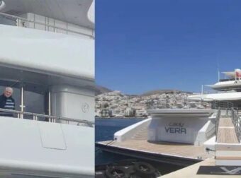 Όλη η Τήνος… έτριβε τα μάτια της με το τεράστιο γιοτ που μπήκε μέσα στο λιμάνι, μόλις είδαν τι όνομα γράφει πάνω και κατάλαβαν ποιανού Έλληνα είναι…