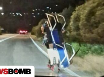 Απίστευτο περιστατικό στην Εύβοια: Μετέφεραν ξαπλώστρα πάνω σε δικάβαλο ηλεκτρικο πατίνι