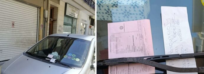 Χαμός για παράνομο παρκάρισμα: Πάρκαρε μπροστά σε ιδιωτικό πάρκινγκ και το σημείωμα έγινε θέμα (video)