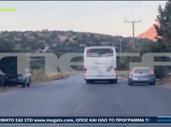 Βίντεο – ντοκουμέντο από τη στιγμή που λεωφορείο κάνει προσπέραση σε Ι.Χ. στην Κρήτη