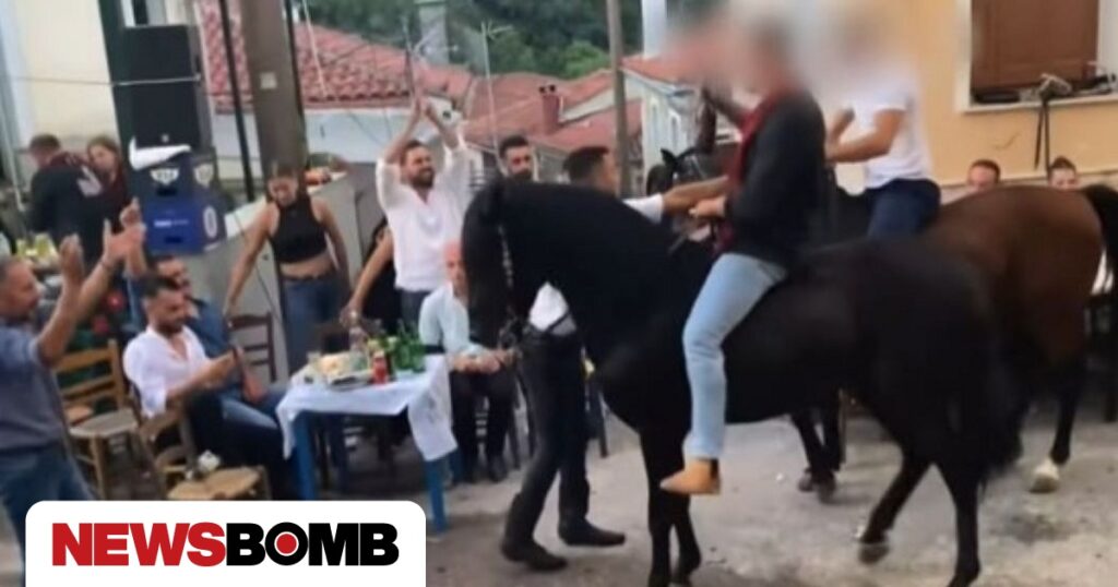 Μυτιλήνη: Έντονες αντιδράσεις προκαλεί βίντεο με άλογα που περπατούν σε σπασμένα γυαλιά σε πανηγύρι